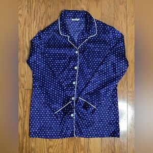 Blue Polka Dot Pajama Top